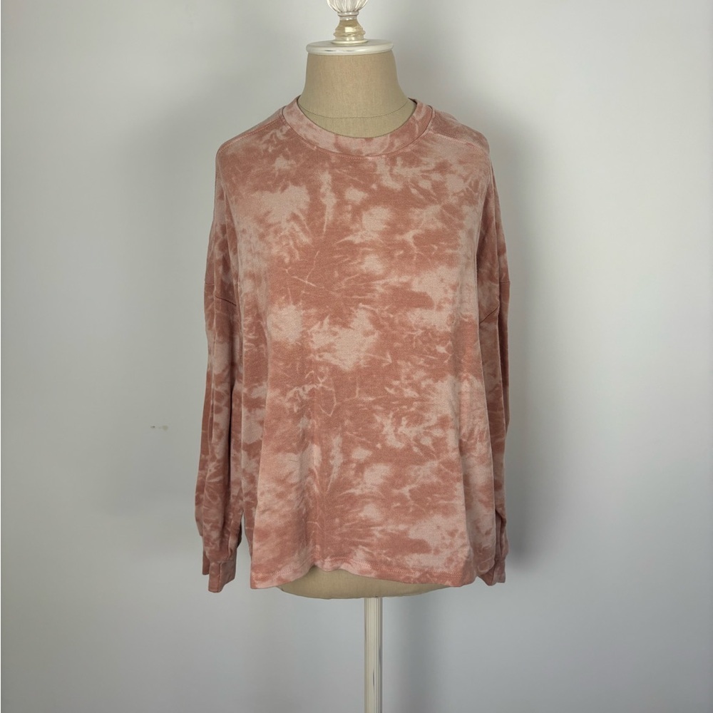 Gilli Lightweight Sweater Sweatshirt Orange Tie Dye M